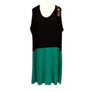 Dex Knit Cotton Blend Jade/Black Jumper Dress NEW- Sz. 1X